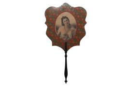 Portrait of a Beauty, fixed fan circa 1860