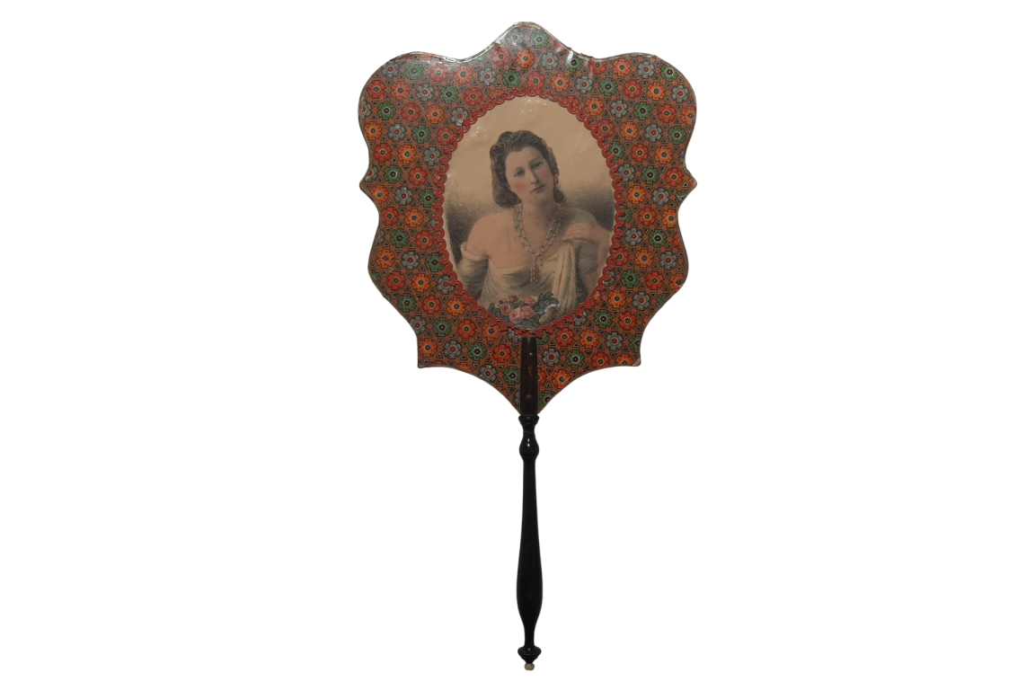 Portrait of a Beauty, fixed fan circa 1860