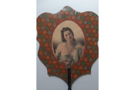 Portrait of a Beauty, fixed fan circa 1860