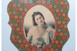 Portrait of a Beauty, fixed fan circa 1860