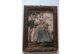 Woman and man, dressed silhouettes, 18th century