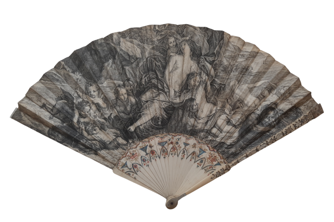 Triumph of Galatea after Coypel, fan circa 1730
