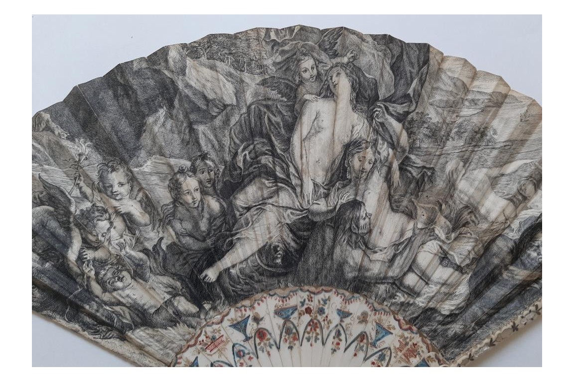 Triumph of Galatea after Coypel, fan circa 1730