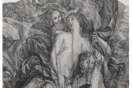 Triumph of Galatea after Coypel, fan circa 1730