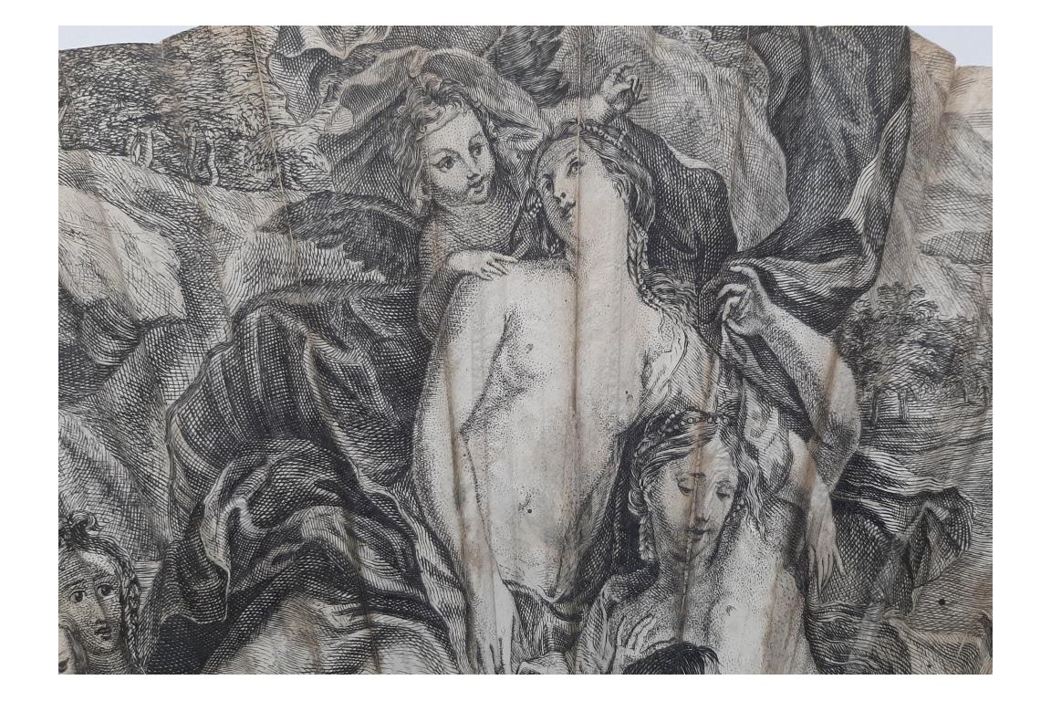 Triumph of Galatea after Coypel, fan circa 1730