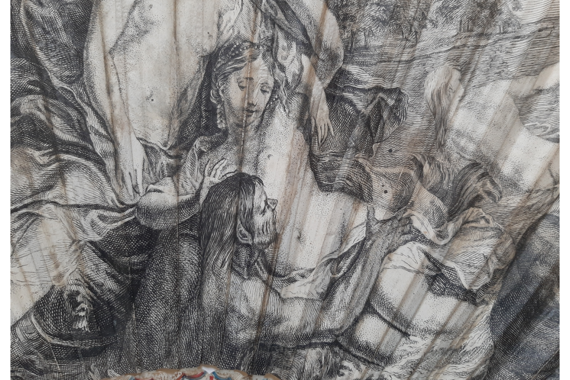Triumph of Galatea after Coypel, fan circa 1730