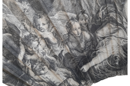 Triumph of Galatea after Coypel, fan circa 1730