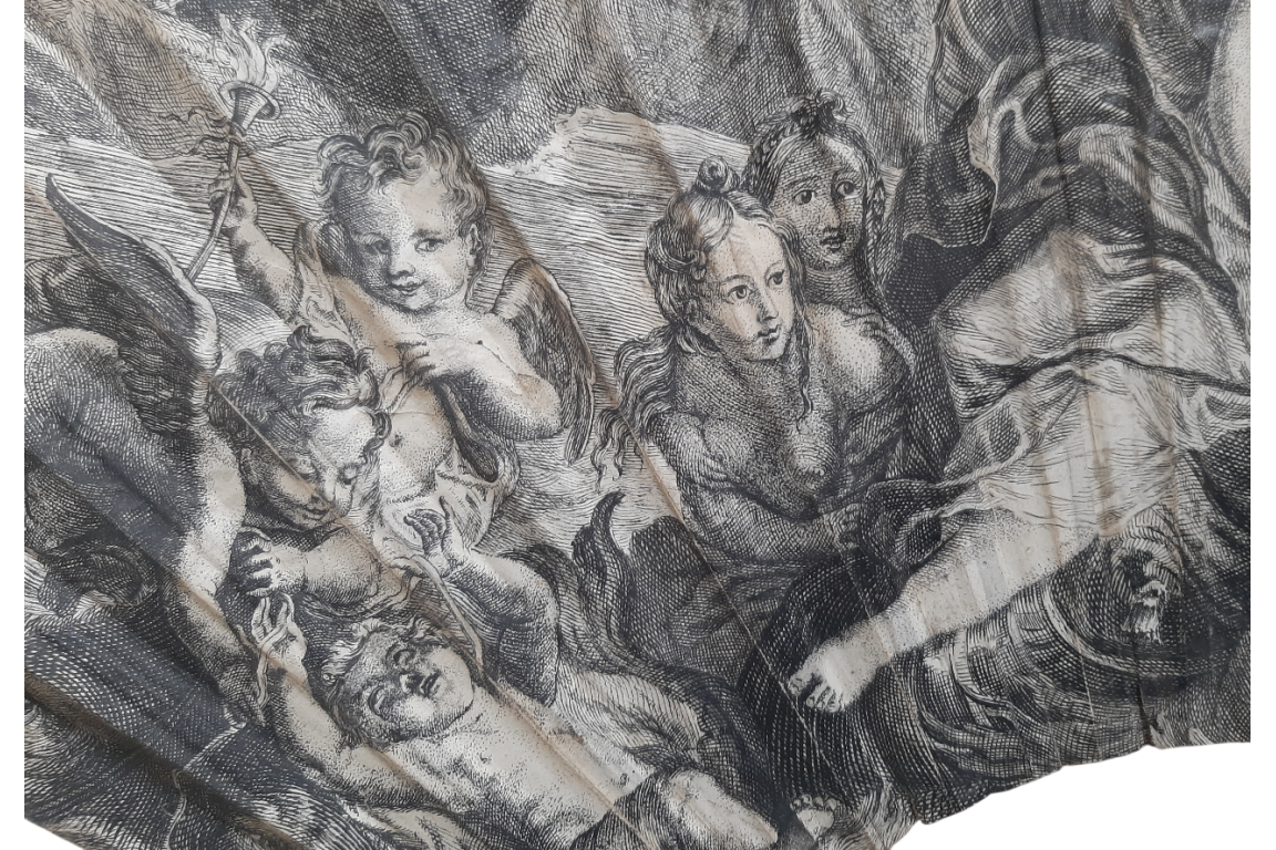 Triumph of Galatea after Coypel, fan circa 1730