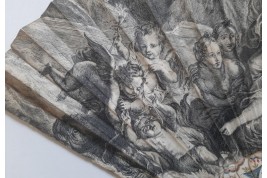 Triumph of Galatea after Coypel, fan circa 1730