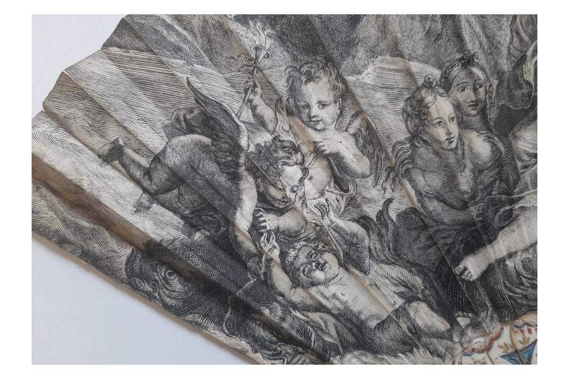 Triumph of Galatea after Coypel, fan circa 1730