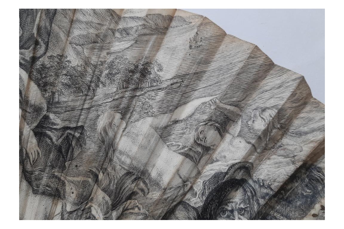 Triumph of Galatea after Coypel, fan circa 1730