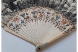Triumph of Galatea after Coypel, fan circa 1730