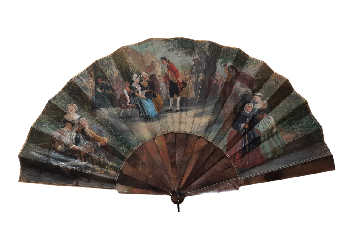 Invitation to dance,  fan by Leroy ? late 19th century