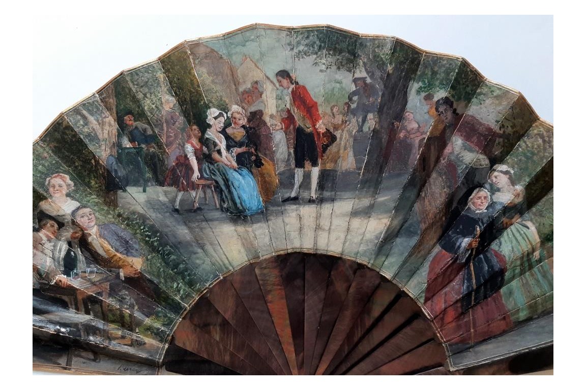 Invitation to dance,  fan by Leroy ? late 19th century