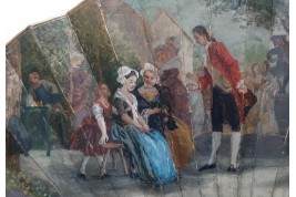 L'invitation à danser, éventail de Leroy ? fin XIXème