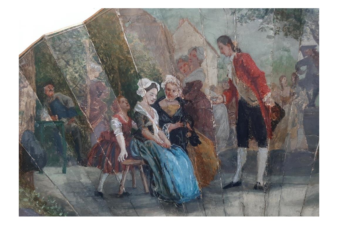 L'invitation à danser, éventail de Leroy ? fin XIXème