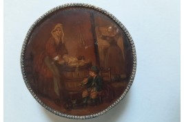 Une petite femme s'occupant à savonner, d'après Chardin., boîte XIXème siècle