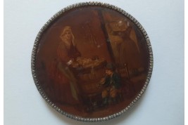 Une petite femme s'occupant à savonner, d'après Chardin., boîte XIXème siècle