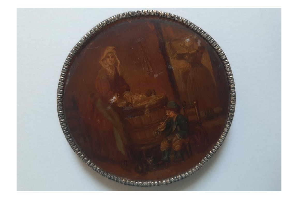 Woman doing laundry, 19th century box