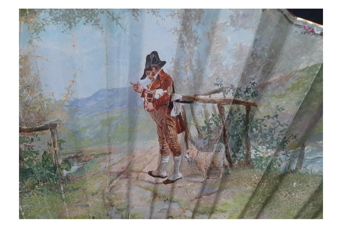 The love triangle, fan by Roubaudi, circa 1870-80