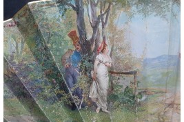The love triangle, fan by Roubaudi, circa 1870-80