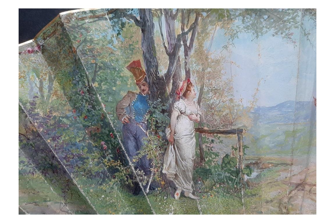 The love triangle, fan by Roubaudi, circa 1870-80