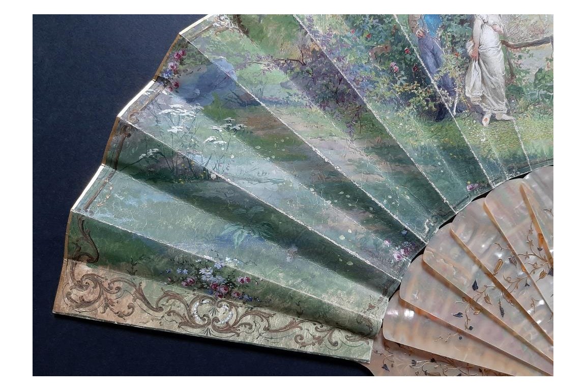 The love triangle, fan by Roubaudi, circa 1870-80