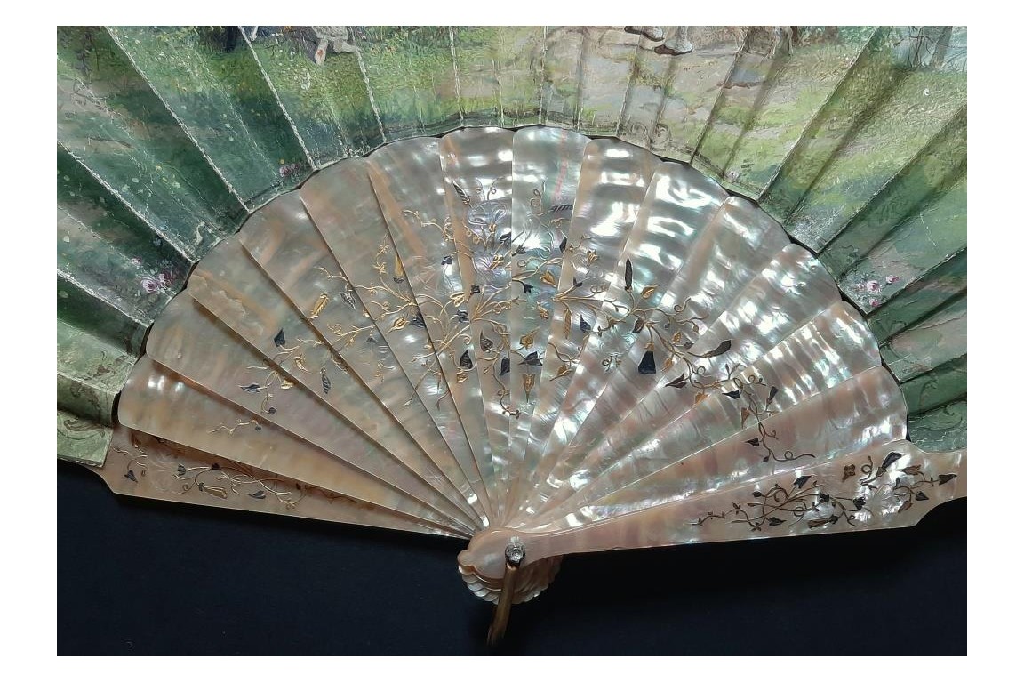 The love triangle, fan by Roubaudi, circa 1870-80