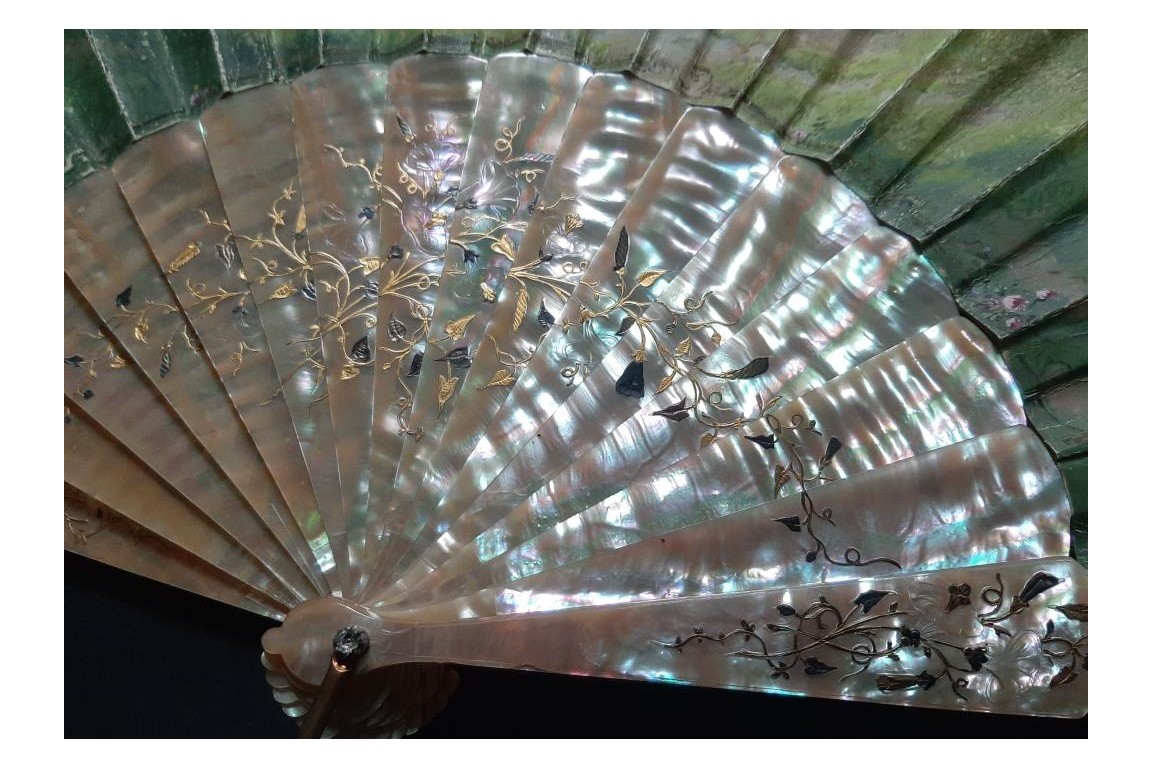 The love triangle, fan by Roubaudi, circa 1870-80
