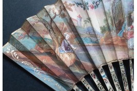 Portraits en coulisse, éventail à système vers 1760-70