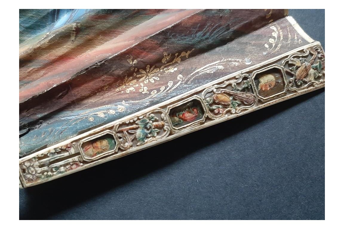 Portraits en coulisse, éventail à système vers 1760-70