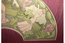 Femmes d'après Georges De Feure, éventail et feuille