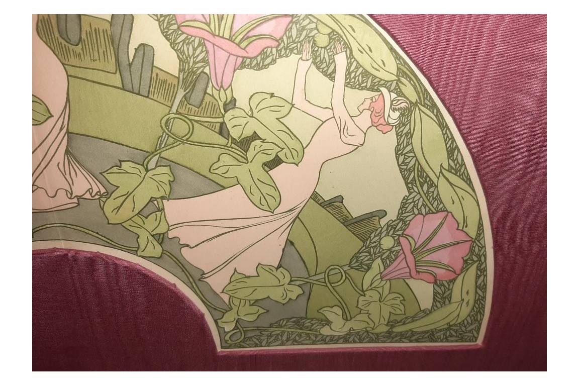 Femmes d'après Georges De Feure, éventail et feuille