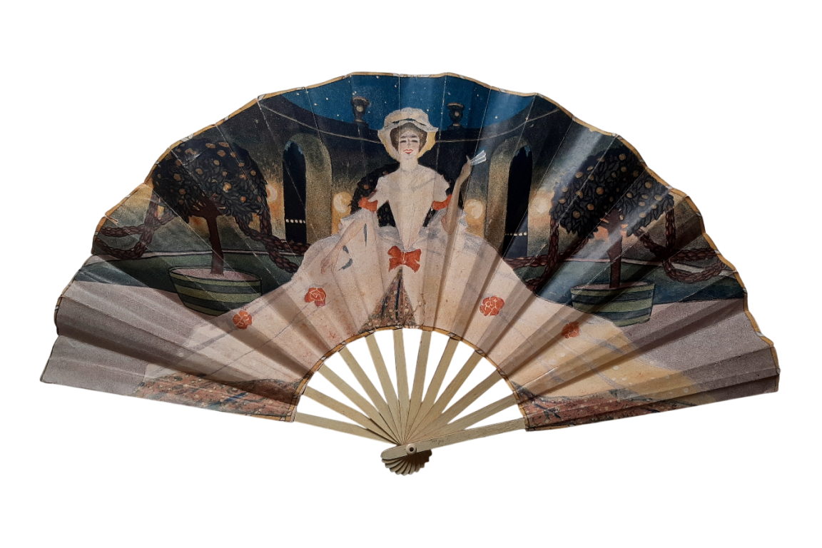Femmes d'après Georges De Feure, éventail et feuille
