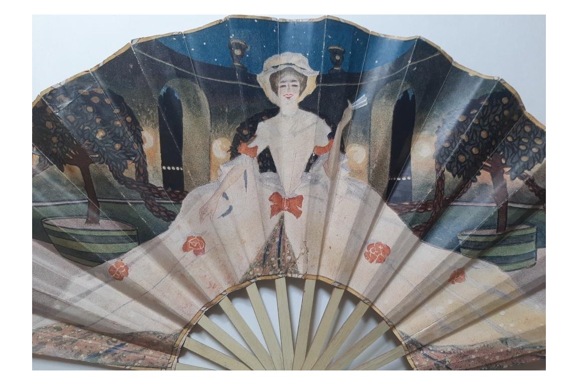 Femmes d'après Georges De Feure, éventail et feuille