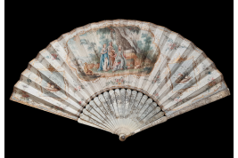 Sarah offering Hagar to Abraham, 18th century fan