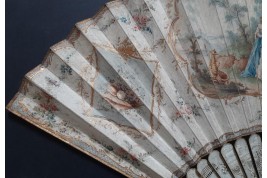 Sarah offering Hagar to Abraham, 18th century fan