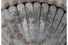 Sarah offering Hagar to Abraham, 18th century fan
