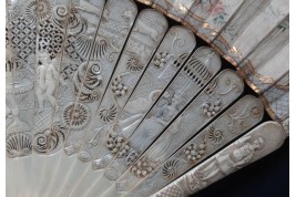 Sarah offering Hagar to Abraham, 18th century fan