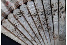 Sarah offering Hagar to Abraham, 18th century fan
