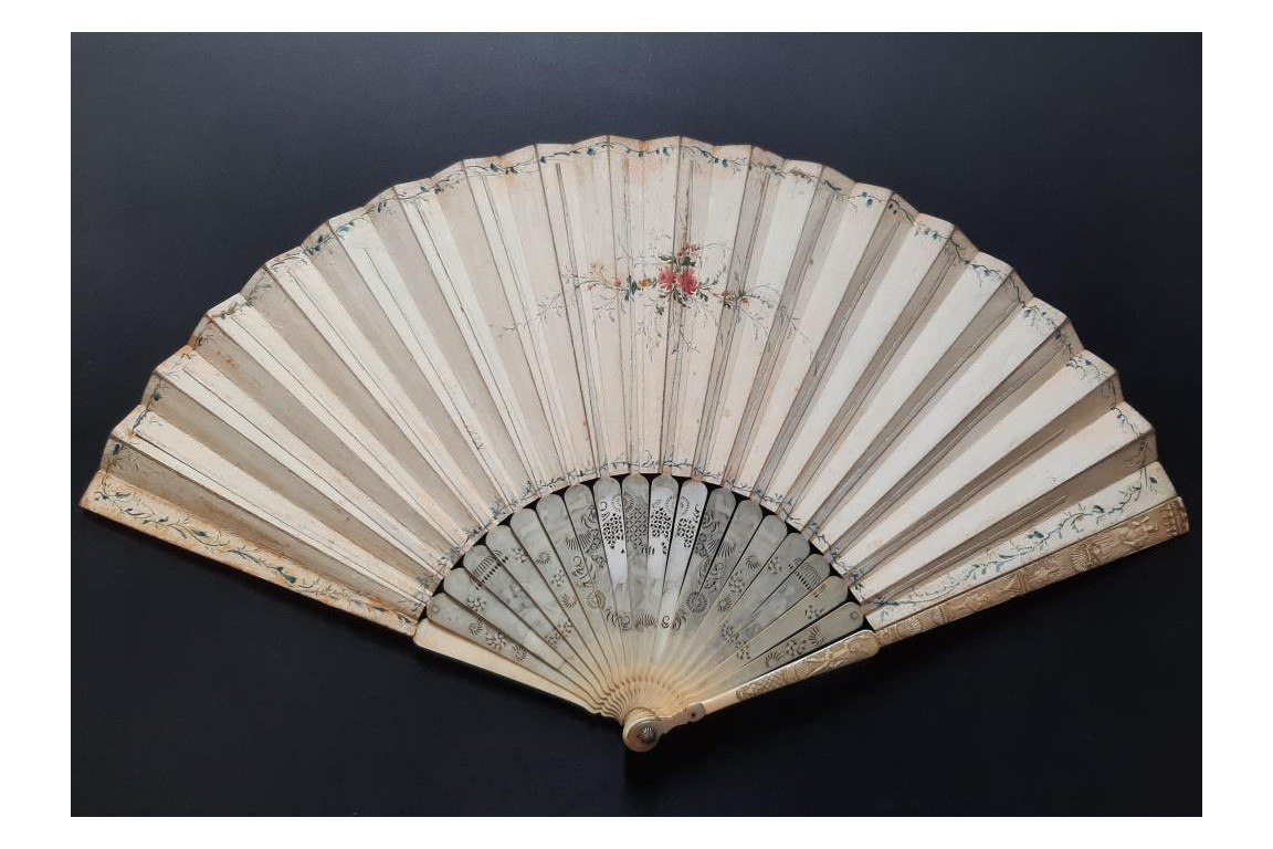 Sarah offering Hagar to Abraham, 18th century fan