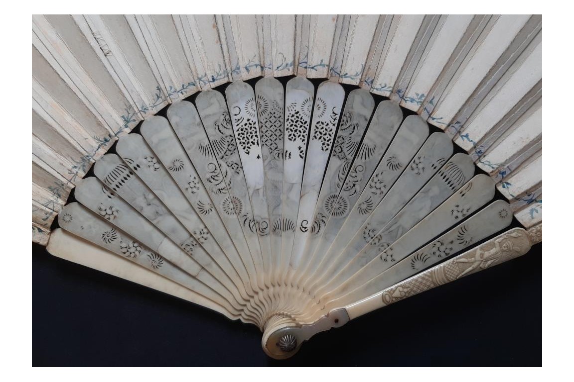 Sarah offering Hagar to Abraham, 18th century fan