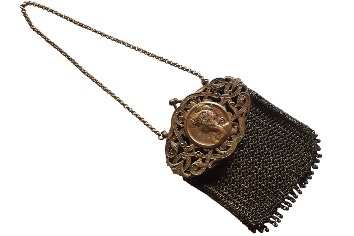 Women in the style of Mucha, art nouveau purse