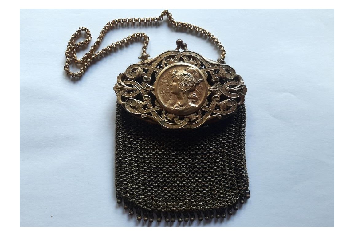 Women in the style of Mucha, art nouveau purse