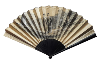 Walk in the Roman forum, fan by Aurant, late 19th century