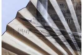 Promenade dans le forum romain, éventail d'Aurant, fin XIXème siècle