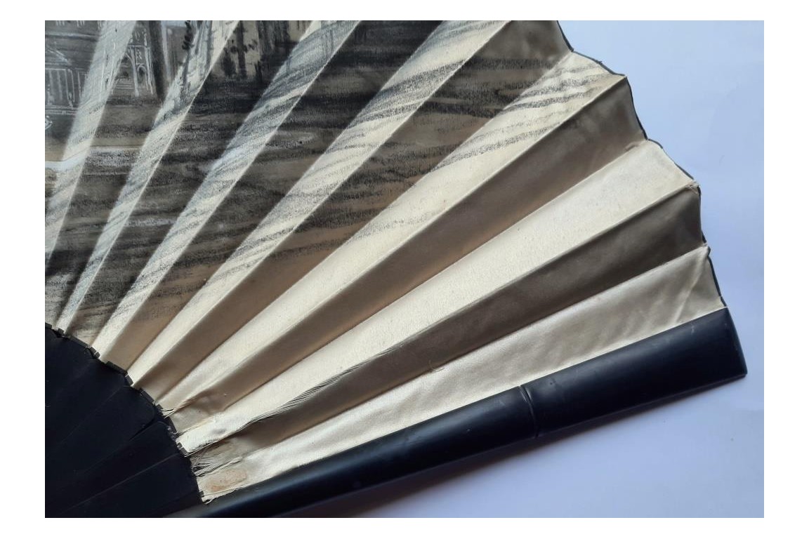 Promenade dans le forum romain, éventail d'Aurant, fin XIXème siècle