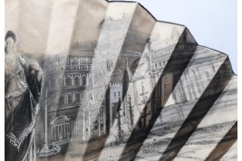 Promenade dans le forum romain, éventail d'Aurant, fin XIXème siècle