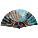 Beauty looking out over the Grand Canal in Venice, fan by Aurant, late 19th century