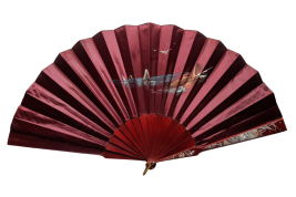 Beauty looking out over the Grand Canal in Venice, fan by Aurant, late 19th century